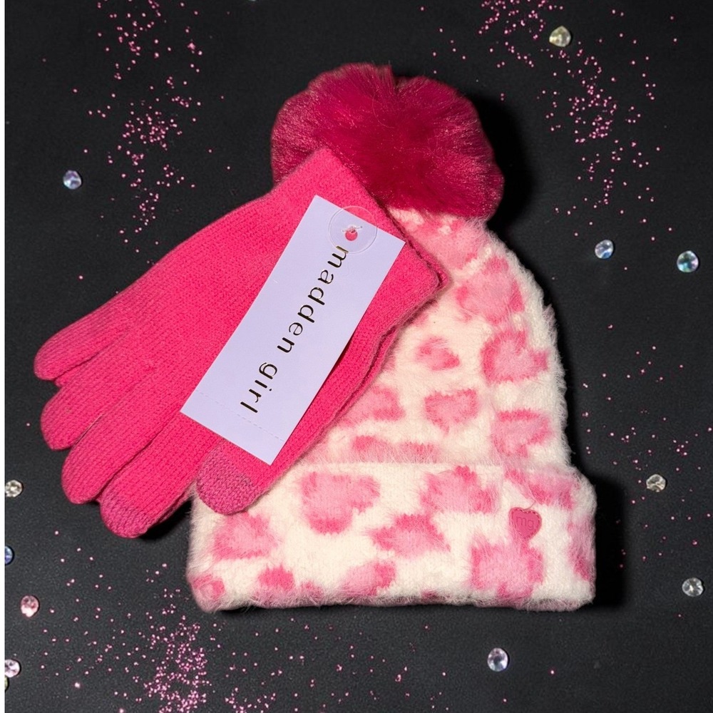 Madden Girl - Pink Leopard Beanie and Tech Glove Set - Size M\L - *NWT*